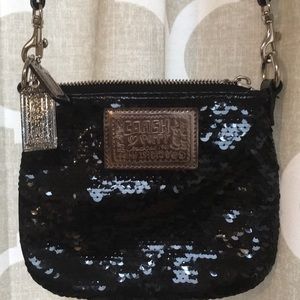 Coach Poppy black Sequin purse.